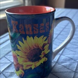 Kansas Sunflower Mug - Blue and Yellow